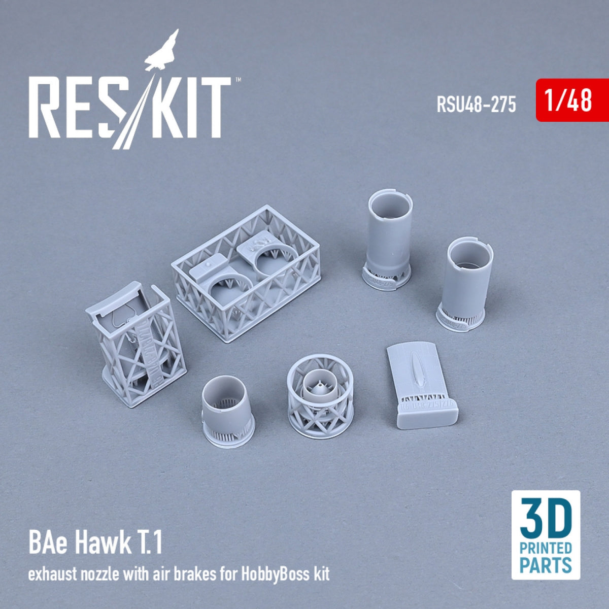RESKIT RSU48-0275 BAE HAWK T.1 TUYAU D&amp;#39;ÉCHAPPEMENT AVEC FREIN À AIR POUR MAQUETTE HOBBYBOSS (IMPRIMÉE EN 3D) 1/48 – immagine 2