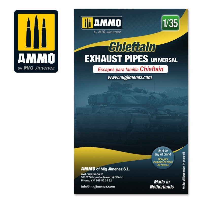 Munitions pour tuyaux d&amp;#39;échappement universels Mig 8085 Chieftain 1/35  – image 2