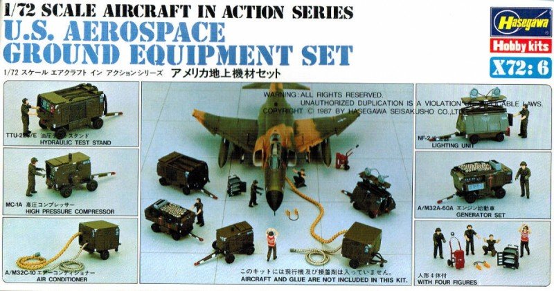Hasegawa X72-6 Ensemble d'équipement au sol aérospatial américain 1/72