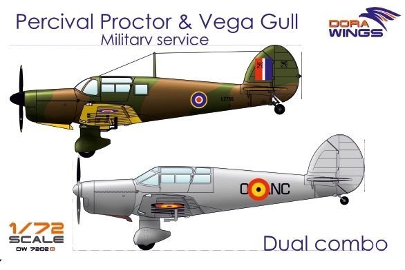 Dora Wings DW7202D Percival Proctor et Vega Gull (2 en 1) 1/72