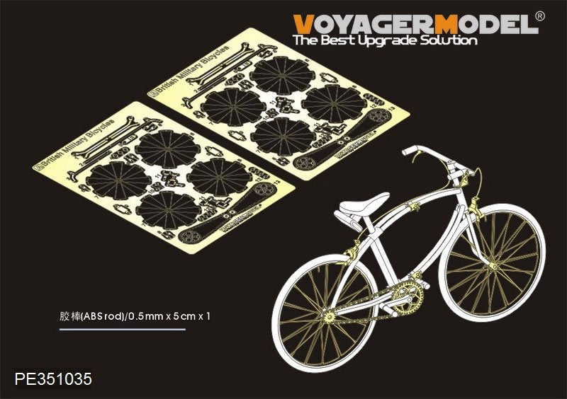 Kit d'amélioration de vélos militaires britanniques de la Seconde Guerre mondiale Voyager Model PE351035 (2 kits) pour TAMIYA 35333 1/35