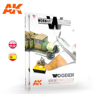 AK Interactive AK4901 COLLECTION D&amp;#39;ART USÉ 01 – BOIS Anglais / Espagnol
