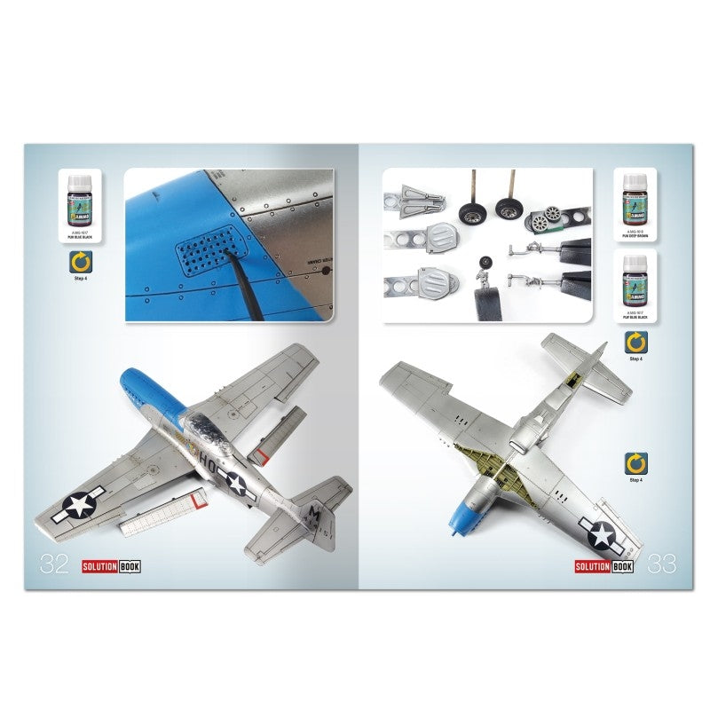 AMMO by Mig Jimenez SOLUTION BOOK 27 - How to Paint Metal Finished Aircraft (English, Spanish, French &amp; German)