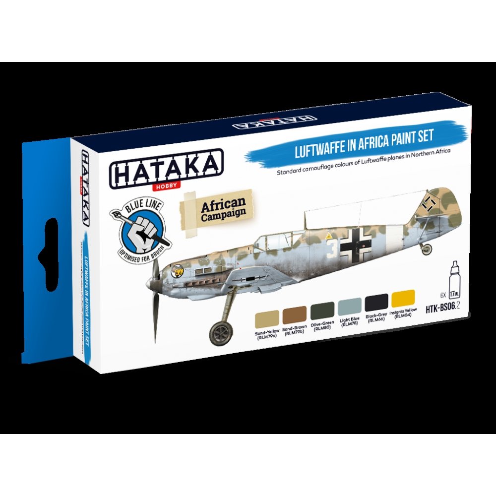 Hataka HTK-BS06.2 Ensemble de peinture Luftwaffe en Afrique (6x17ml)