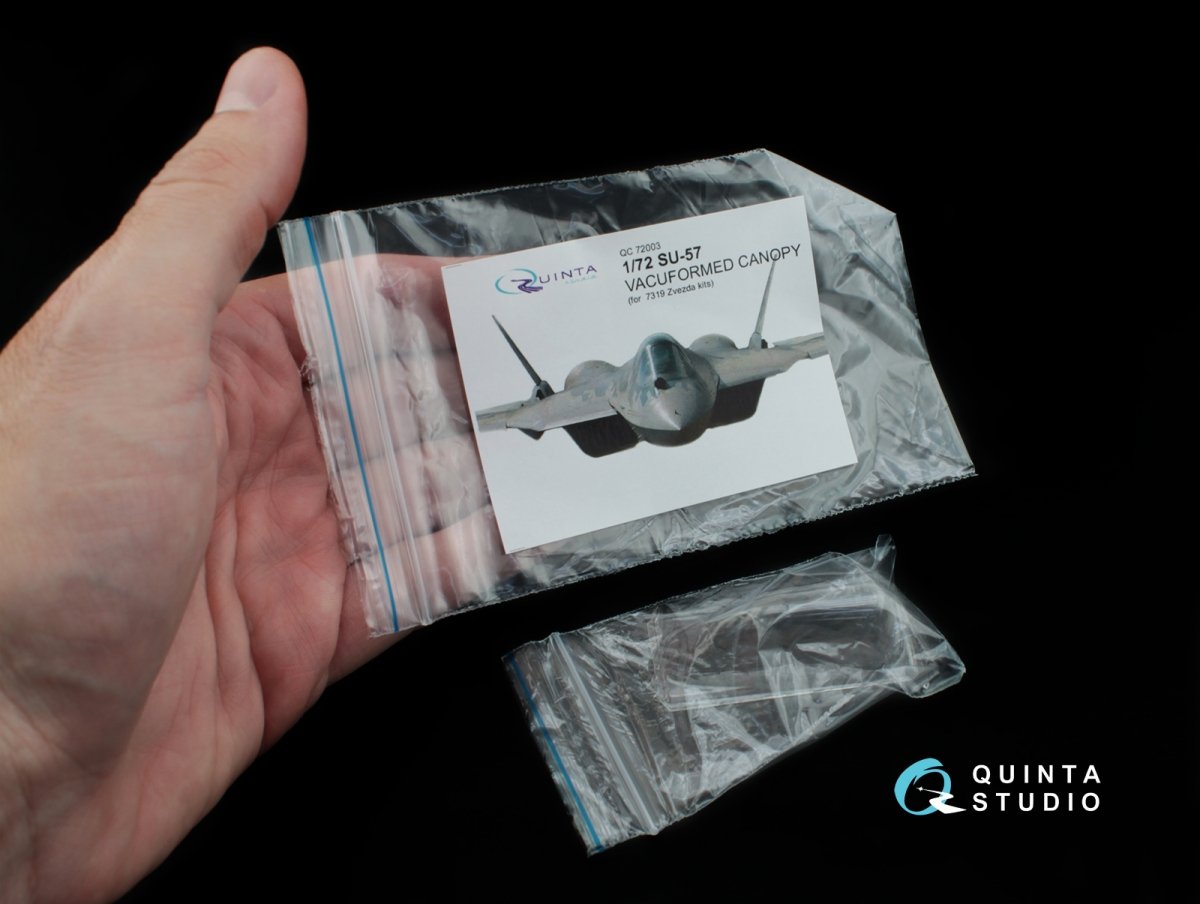 Quinta Studio QC72003 SU-57 verrière transparente thermoformée 2 pièces (pour kits Zvezda 7319) 1/72  – immagine 4