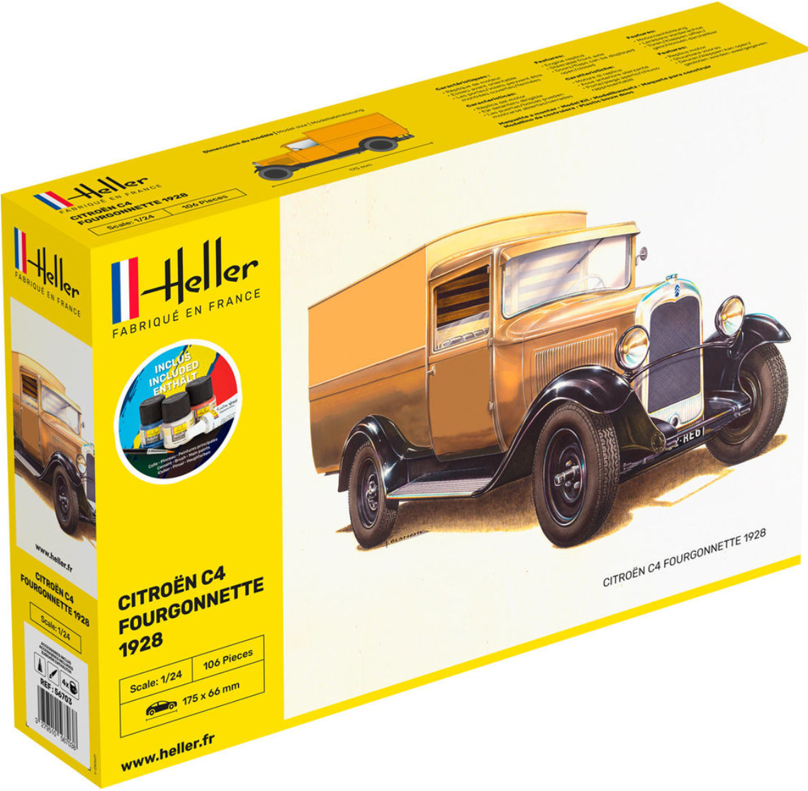 Heller 56703 - Kit de démarrage Citroën C4 Fourgonnette 1926 au 1/24