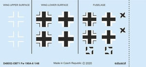 Eduard D48052 Fw 190A-6 insignes nationaux 1/48 pour EDUARD