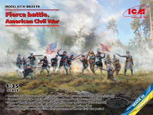ICM DS3519 Bataille acharnée. Guerre de Sécession américaine. Infanterie de l&amp;#39;Union. Set 2, Infanterie confédérée. Set 2 1/35