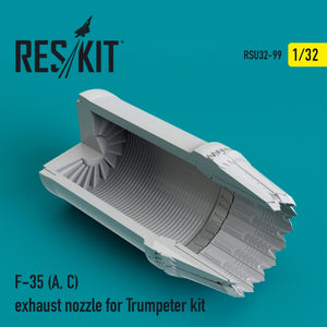 RESKIT RSU32-0099 F-35 (A, C) TUYAU D&amp;#39;ÉCHAPPEMENT POUR MAQUETTE TRUMPETER 1/32