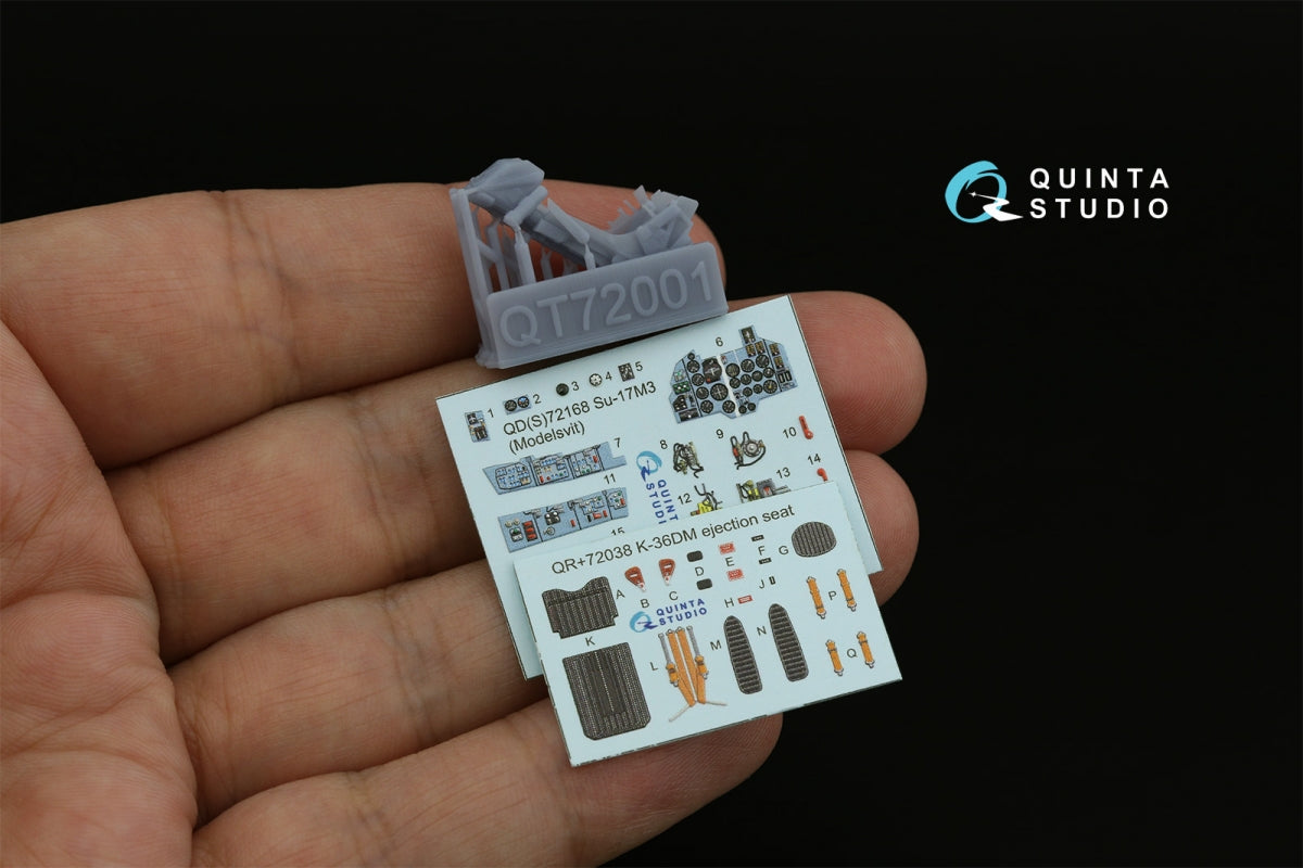 Intérieur coloré imprimé en 3D sur papier décalcomanie (Modelsvit) pour Su-17M3 (Quinta Studio QD+72168) (avec pièce en résine imprimée en 3D) 1/72 – image 2