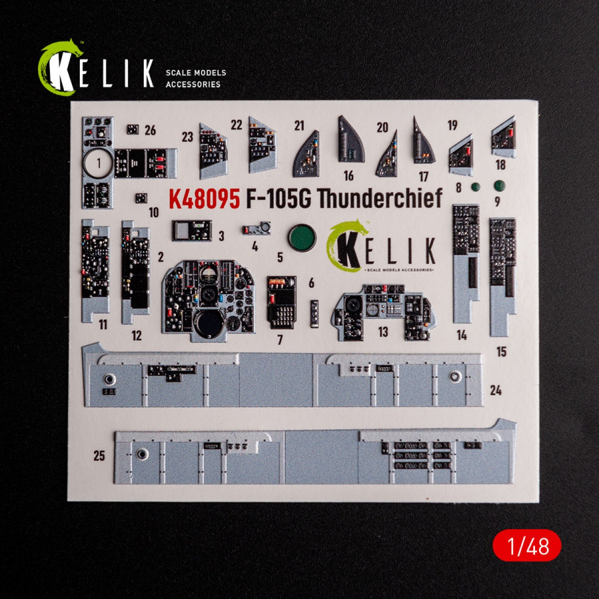 KELIK K48095 F-105G Thunderchief - décalcomanies 3D intérieures pour maquette HobbyBoss au 1/48 – immagine 2