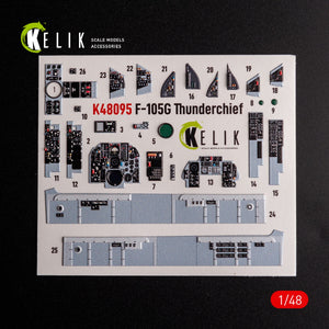 KELIK K48095 F-105G Thunderchief - décalcomanies 3D intérieures pour maquette HobbyBoss au 1/48 – immagine 2