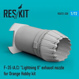 RESKIT RSU72-0220 F-35 (A,C) « LIGHTNING II » TUYÈRE D&amp;#39;ÉCHAPPEMENT POUR MAQUETTE ORANGE 1/72