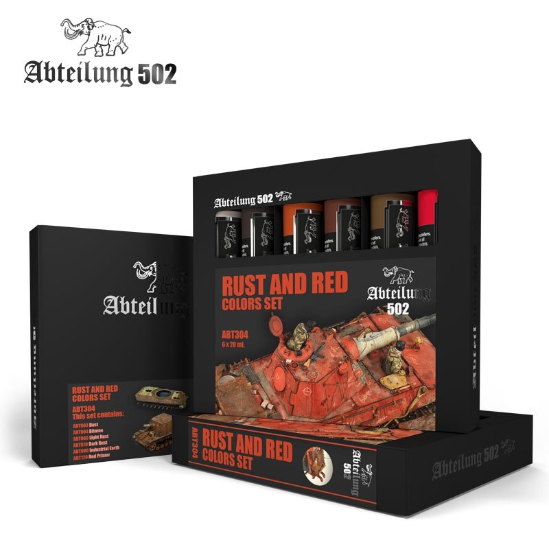 502 Abteilung ABT304 Set de couleurs Rouille et Rouge 6x20ml