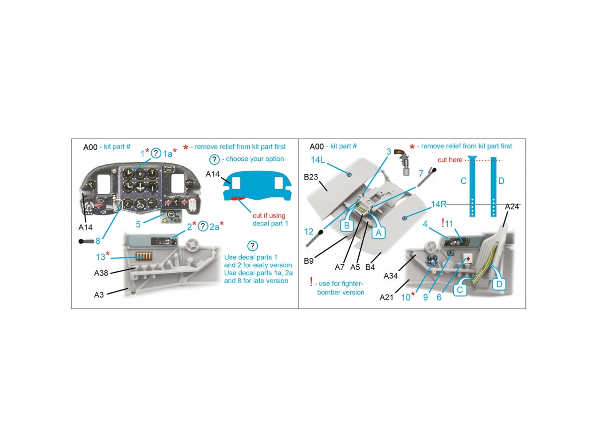 Quinta Studio QD72203 Yak-1 3D-Printed &amp;amp; coloured Interior on decal paper (Zvezda) 1/72 – zdjęcie 2