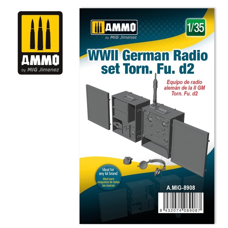 Munitions du MiG 8908. Poste radio allemand de la Seconde Guerre mondiale déchiré. Ouf ! D2 1/35