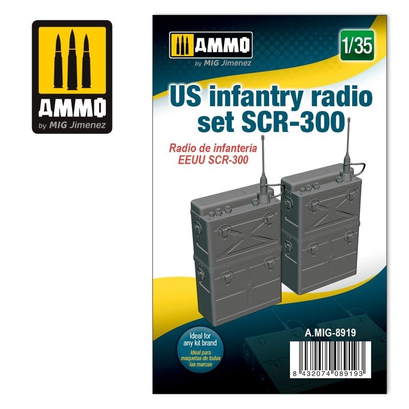 Munitions du Mig 8919, poste radio d'infanterie américain SCR-300, échelle 1/35