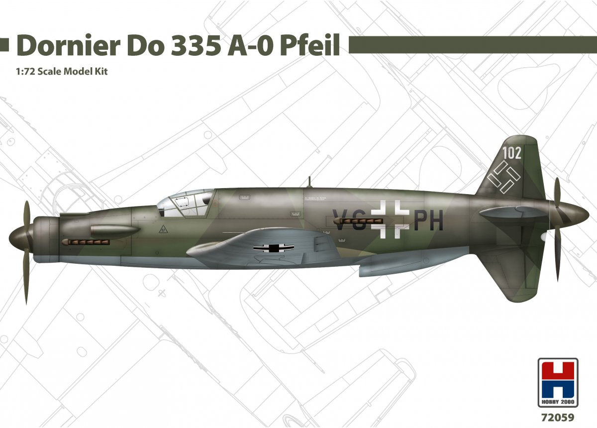 Hobby 2000 72059 Dornier Do 335 A-0 Pfeil (DRAGON + CARTOGRAF + MASKS) 1/72