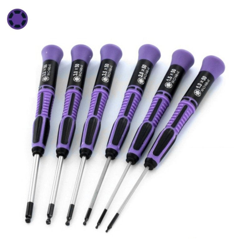Ensemble de 6 tournevis à bille Modelcraft PSD1607 