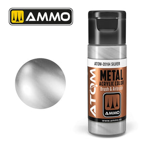 AMMO de Mig Jimenez 20164 ATOM METALLIC Argent 20ml