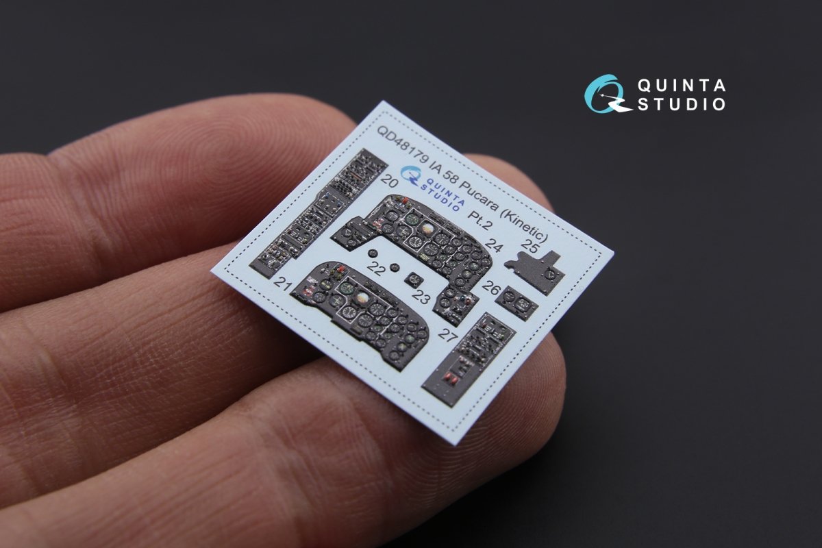 Intérieur imprimé en 3D et coloré sur papier décalcomanie Quinta Studio QD48179 IA 58 Pucara (pour kit Kinetic) 1/48 – Bild 3