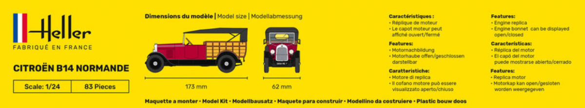 Heller 56729 Kit de démarrage - Citroën B14 Normande 1/24 – Bild 3