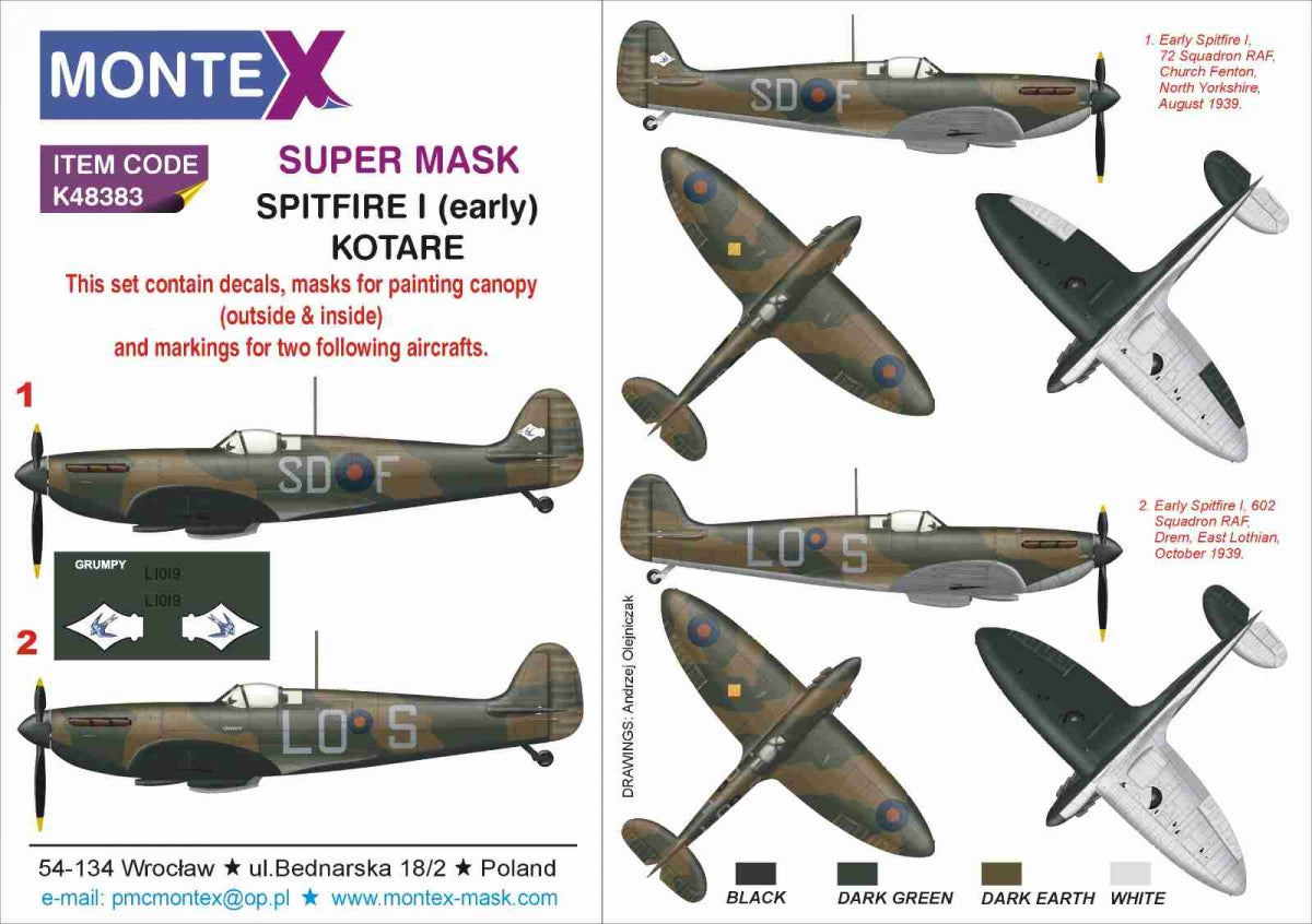 Montex K32383 Spitfire I Early pour KOTARE 1/32
