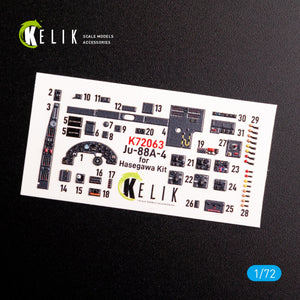 Décalcomanies 3D intérieures KELIK K72063 Junkers JU 88 A-4 pour maquette Hasegawa au 1/72 – immagine 3