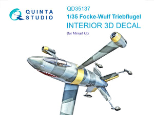 Quinta Studio QD35137 FW Triebflugel Intérieur coloré imprimé en 3D sur papier décalque (Miniart) 1/35
