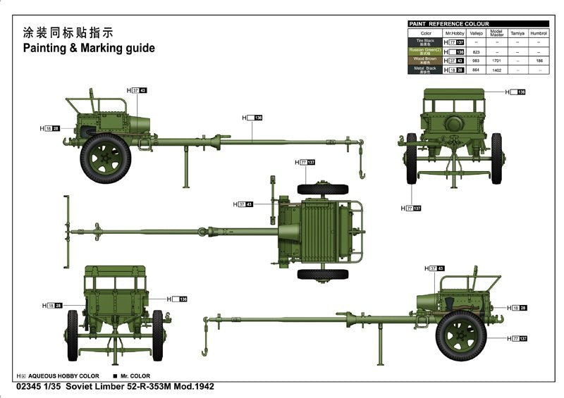 Trumpeter 02345 Soviet Limber 52-R-353M Mod.1942 – zdjęcie 3