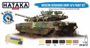 Kit de peinture Hataka HTK-BS112 pour véhicules blindés de combat modernes de l&amp;#39;armée ukrainienne (6 x 17 ml)