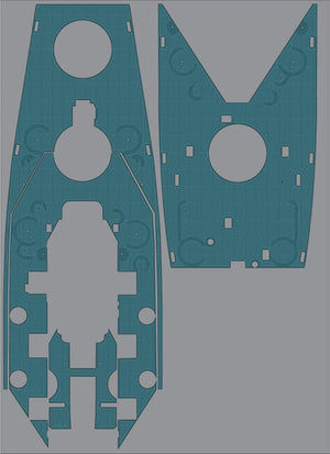Pontos 35025WD1 USS BB-59 Massachusetts Wooden Deck set 1/350