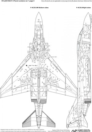 Décalcomanies HobbyDecal ST48041V1 F-4 Numéros de panneau Police de pochoir noire version 1 1/48 – immagine 5