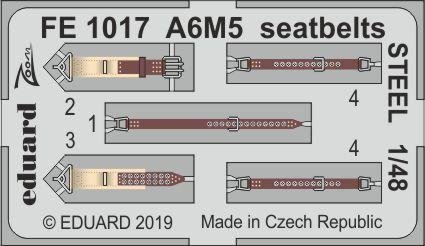Ceintures de sécurité Eduard FE1017 A6M5 en acier Tamiya 1/48