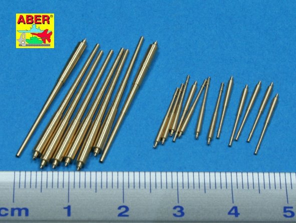 Aber 350L-45 Jeu de canons 203 mm x 8 ; 105 mm x 12 pour navires de croisière de classe Prinz Eugen (1/350) – image 2