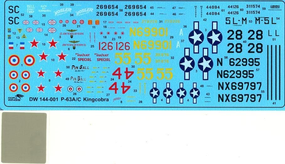 Dora Wings 14401 BELL P-63A P-63C KINGCOBRA Fighter KIT DOUBLE 1/144 – immagine 6