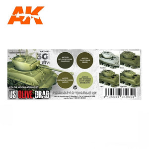 AK Interactive AK11643 US OLIVE DRAB MODULATION SET 4x17 ml  – image 2