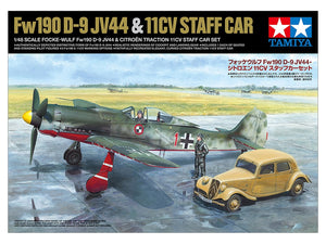 Tamiya 25213 Coffret de voitures d&amp;#39;état-major Focke-Wulf Fw190 D-9 JV44 et Citroën 11CV 1/48  – Bild 2