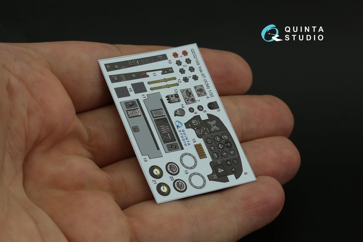 Intérieur imprimé en 3D et coloré sur papier décalcomanie (ICM) pour le Yak-9 T/K de Quinta Studio QD32159, échelle 1/32  – image 10