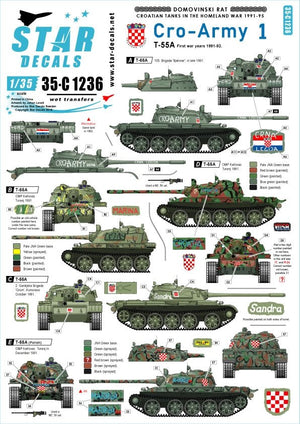 Star Decals 35-C1236 T-55A. Premières années de guerre 1991-92 1/35