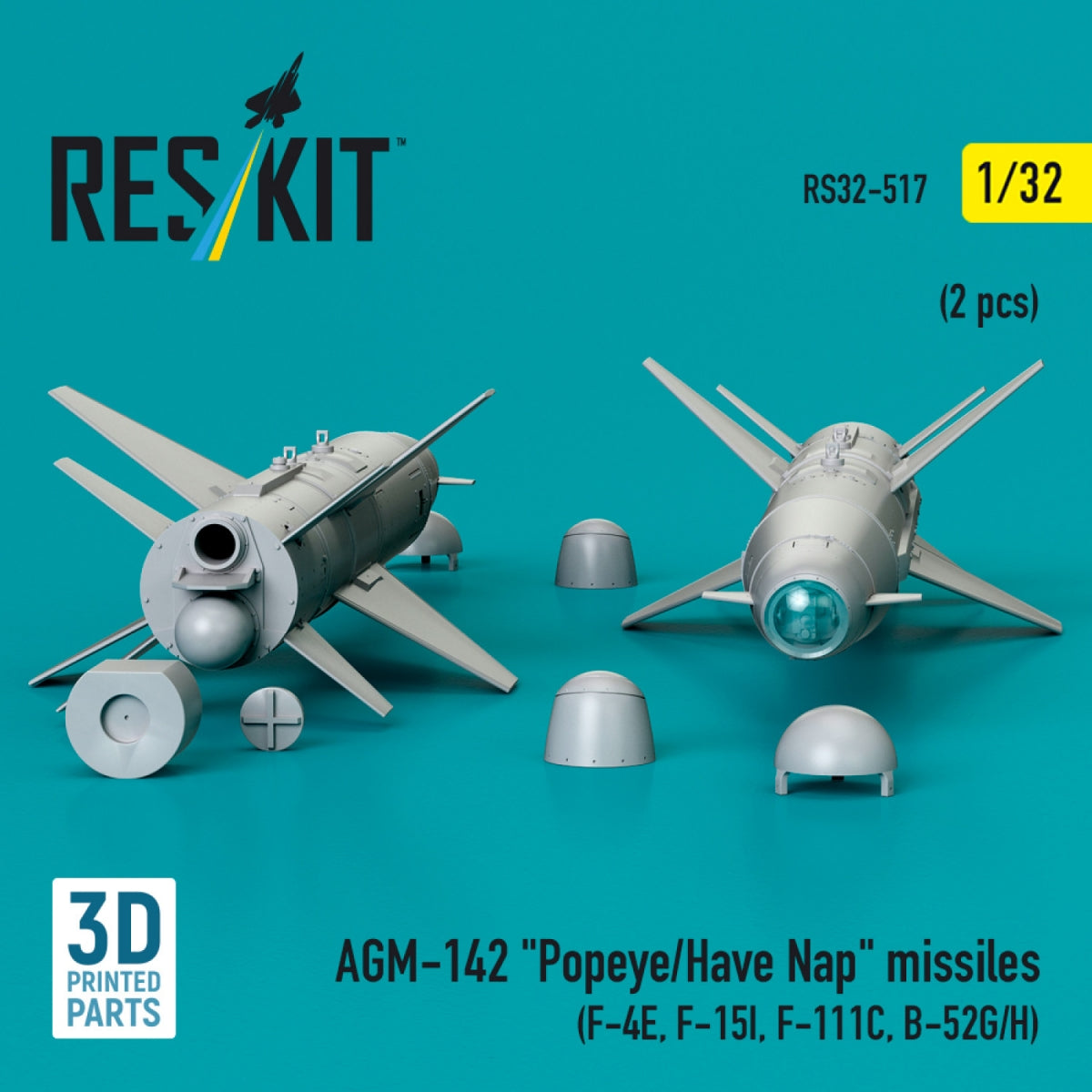 Missiles RESKIT RS32-0517 AGM-142 « Popeye/Have Nap » (2 pièces) (Impression 3D) 1/32  – immagine 2