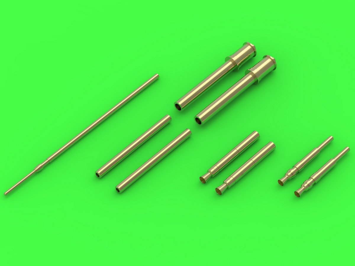 Master AM-72-132 Fw 190 A2 - A5 ensemble d'armement (embouts MG 17, canons MG FF, canons MG 151) et tube pitot (pour modèles Eduard) (1/72)
