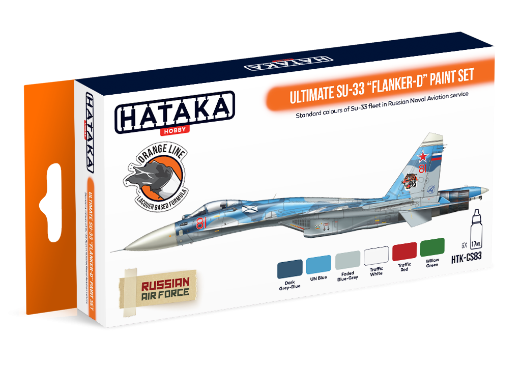 Hataka HTK-CS83 Ultimate Su-33 Flanker-D ensemble de peinture 6x17ml