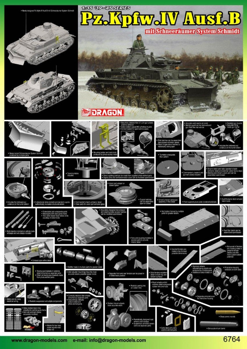 Dragon 6764 Pz.Kpfw.IV Ausf.B avec Schneeraumer System Schmidt (1/35) – image 4