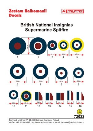 Techmod 72022 - Insignes nationaux britanniques - Supermarine Spitfire (1/72) – immagine 2