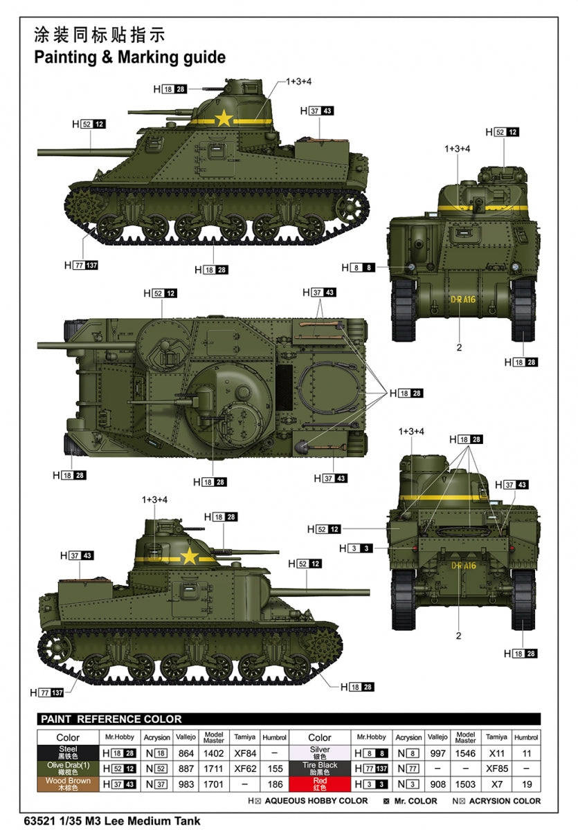 J&amp;#39;adore le kit 63521 M3 Lee Medium Tank 1/35 – image 4
