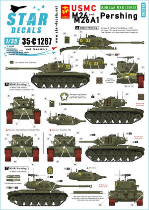 Star Decals 35-C1267 USMC M26 et M26A1 Pershing 1/35