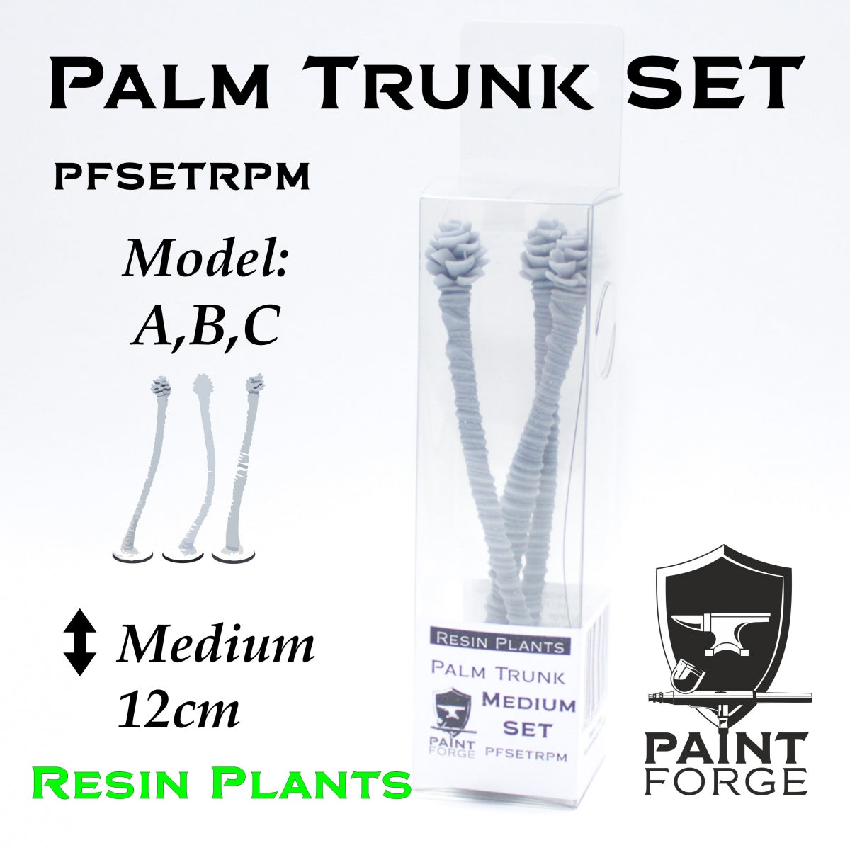 Ensemble de plantes en résine Paint Forge PFSETRPM PALM TRUNK M