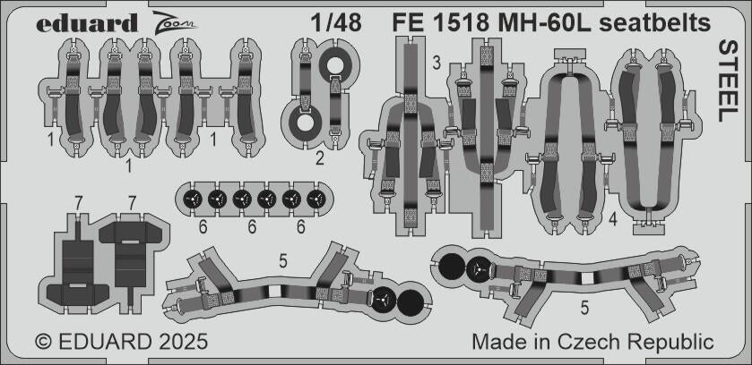 Ceintures de sécurité Eduard FE1518 MH-60L en acier ICM 1/48