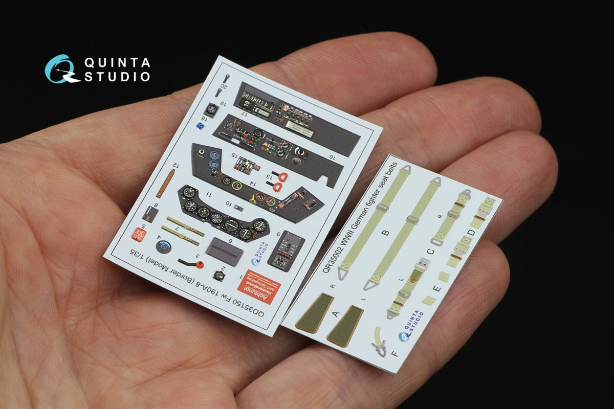 Quinta Studio QD35150 Fw 190A-8 interior 3D decals Border Model 1/35 – zdjęcie 2